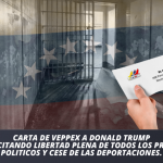 Carta de la Organizacion Veppex a Donald Trump solicitando libertad plena de todos los pesos politicos y cese de las deportaciones.