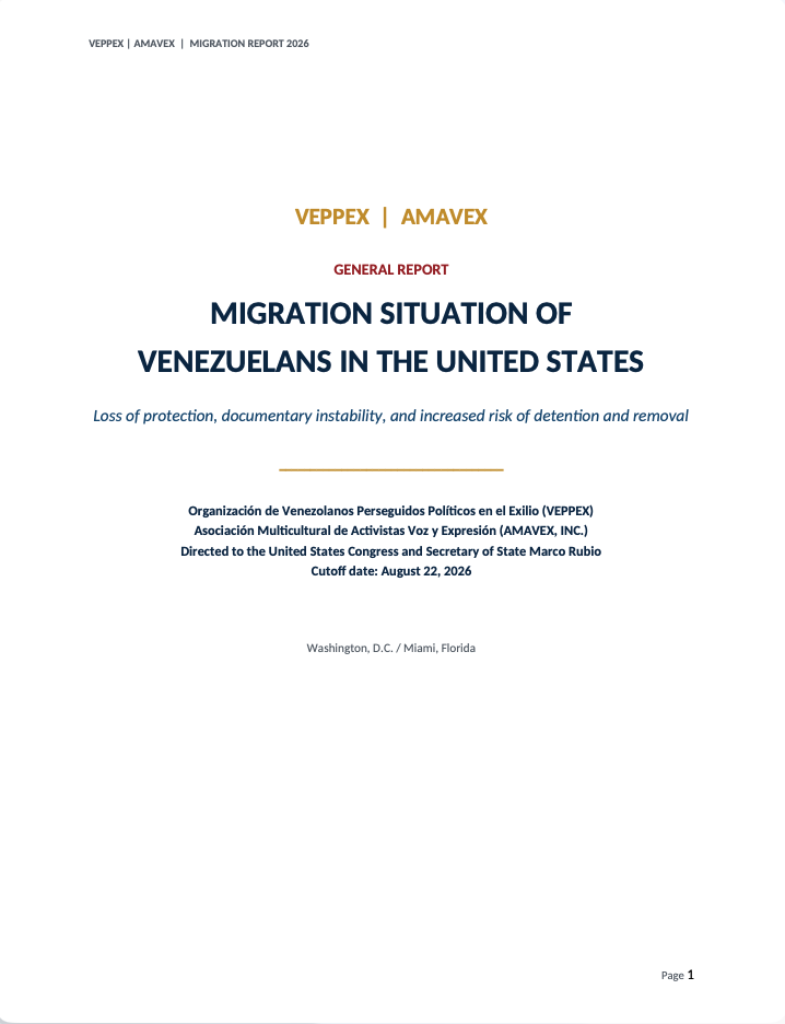 VEPPEX and AMAVEX warn of growing immigration instability affecting Venezuelans in the United States.